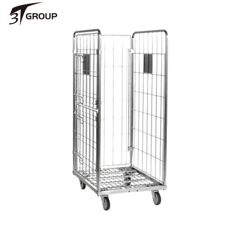 Cheap 2 Doors Metal Roll Cage Trolley Equipment Container For Laundry
